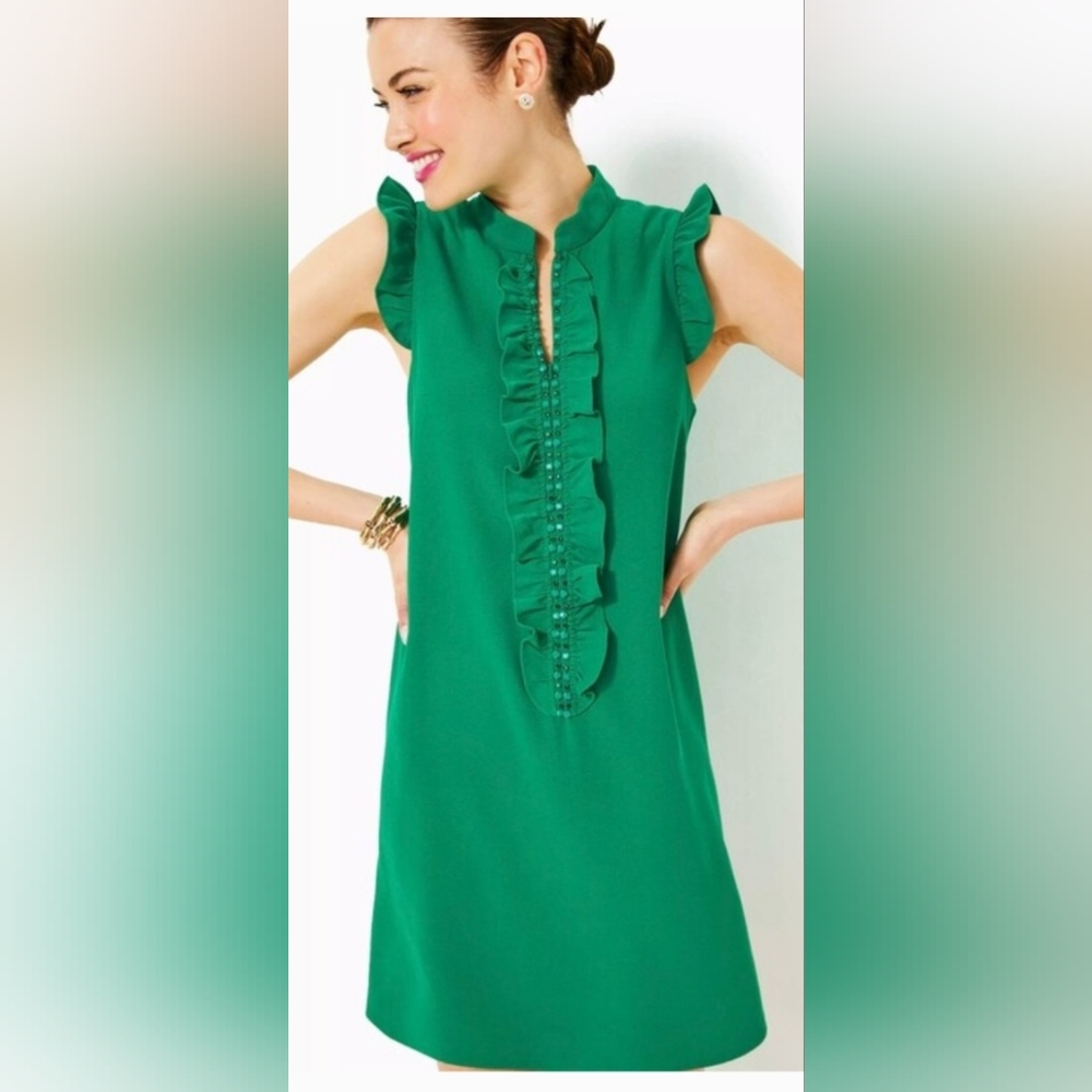 Lilly Pulitzer 14 Adalee Shift in Fiddle Leaf Green